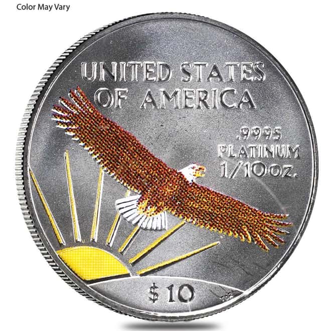 1/10 oz Platinum American Eagle $10 Colorized Coin (Random Year)