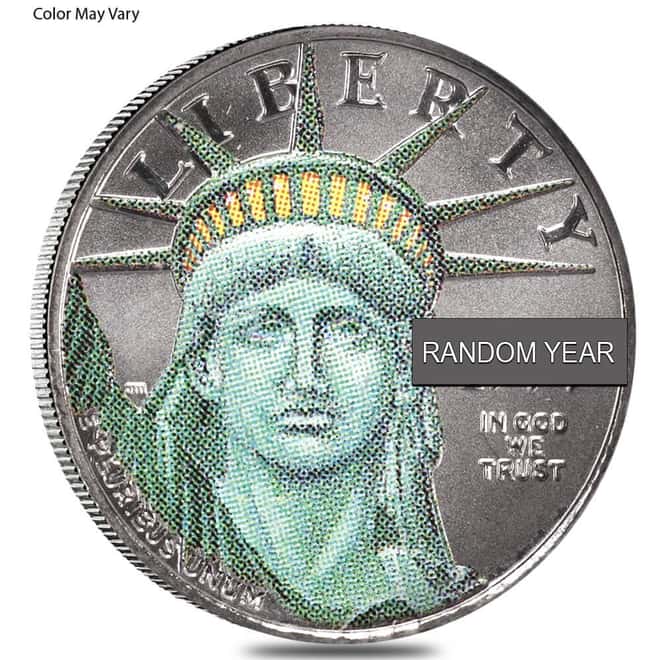 1/10 oz Platinum American Eagle $10 Colorized Coin (Random Year)