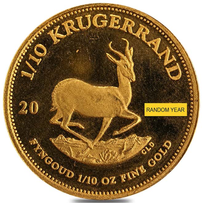 1/10 oz South African Proof Gold Krugerrand Coin Scruffy (Random Year)