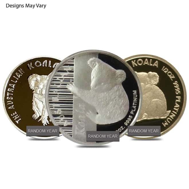 1/2 oz Proof Platinum Australian Koala Perth Mint (Random Year)