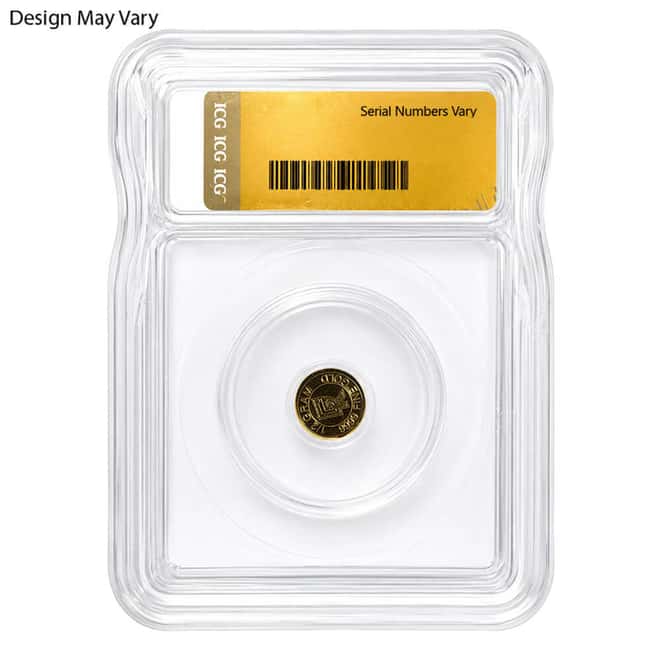 1/2 Gram Generic Gold Round ICG MS/PF 70