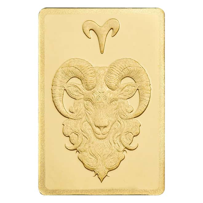 1/2 Gram PAMP Suisse Aries Zodiac Gold Bar (in Assay)
