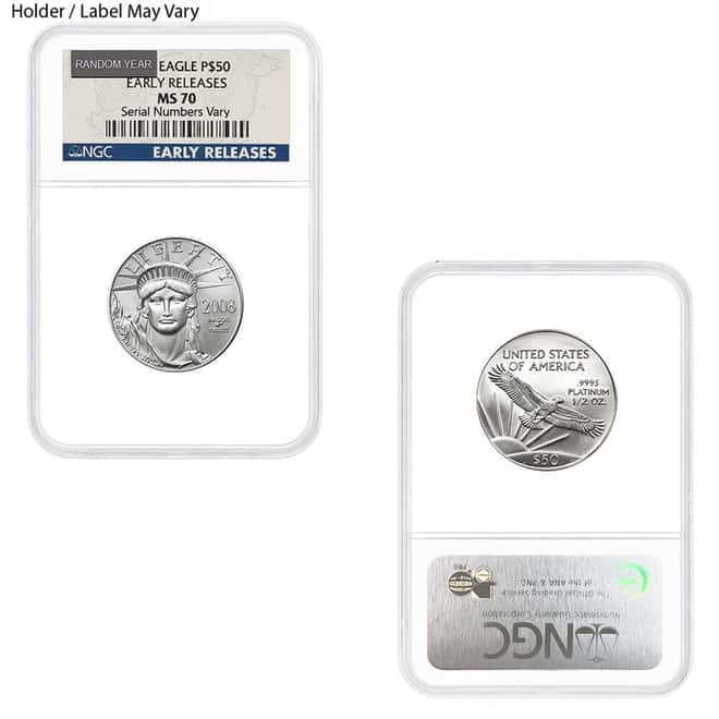1/2 oz $50 Platinum American Eagle NGC / PCGS MS 70 (Random Year)