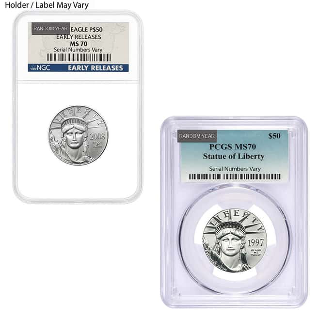 1/2 oz $50 Platinum American Eagle NGC / PCGS MS 70 (Random Year)