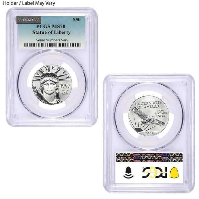1/2 oz $50 Platinum American Eagle NGC / PCGS MS 70 (Random Year)