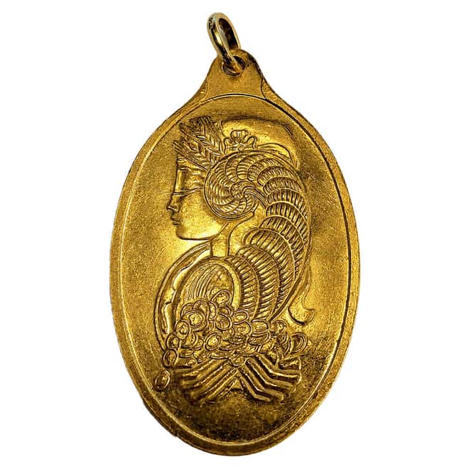 1/2 oz Gold PAMP Suisse Lady Fortuna Oval Bar .9999 Fine