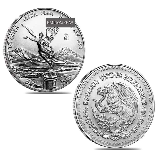 1/2 oz Mexican Silver Libertad Coin .999 Fine BU (Random Year)