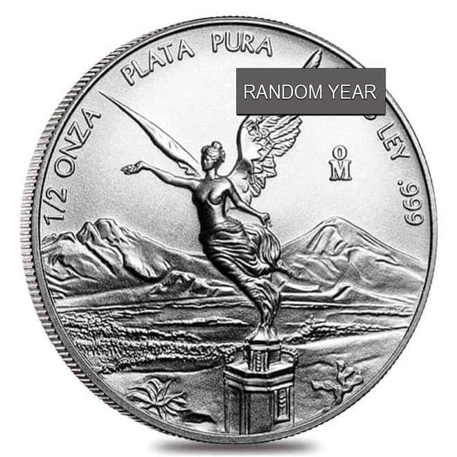 1/2 oz Mexican Silver Libertad Coin .999 Fine BU (Random Year)