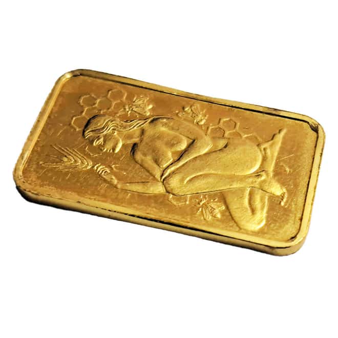 1/2 oz Pamp Suisse Lady of the Beehive Gold Bar .9999 Fine (Scruffy)