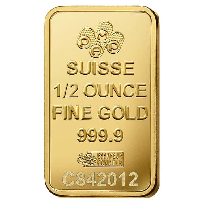 1/2 oz PAMP Suisse Rosa Gold Bar .9999 Fine (in Assay)
