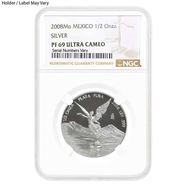 1/2 oz Proof Mexican Silver Libertad Coin NGC/PCGS PF 69 (Random Year)