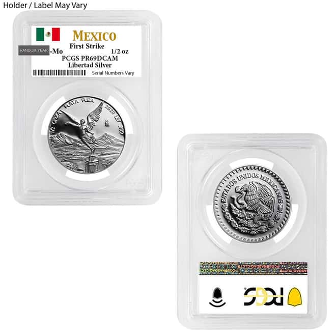 1/2 oz Proof Mexican Silver Libertad Coin NGC/PCGS PF 69 (Random Year)