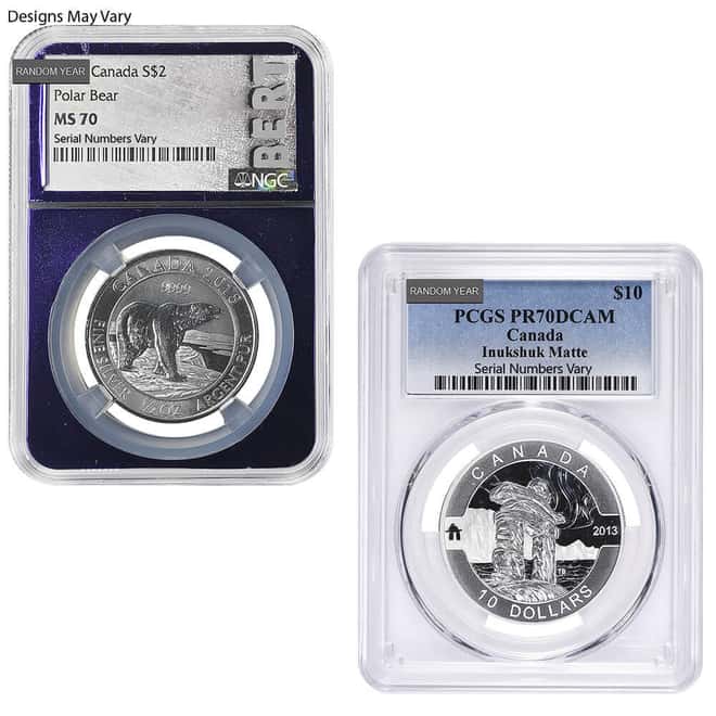 1/2 oz Silver Coin Random Mint NGC/PCGS MS/SP/PF 70 (Random Design/Year)