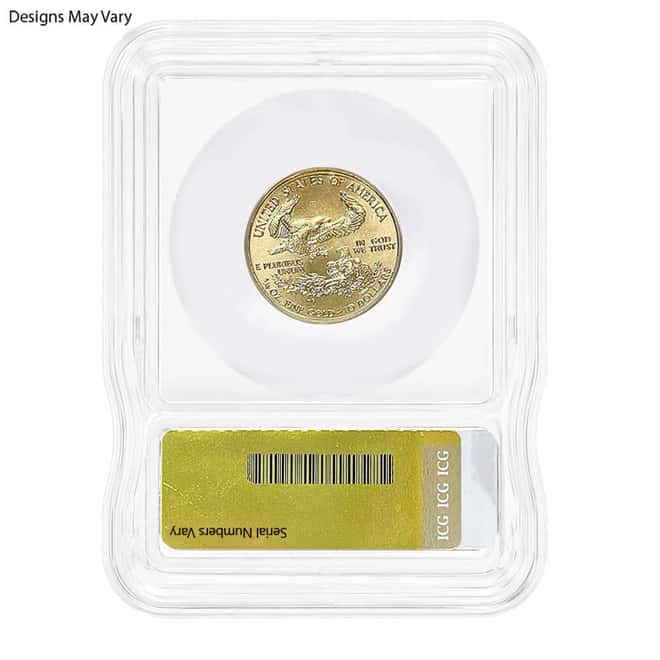 1/4 oz $10 Gold American Eagle ICG MS 70 (Random Year)