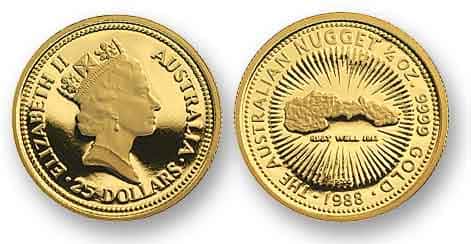 1/4 oz Australian Nugget Gold Coin .9999 Fine