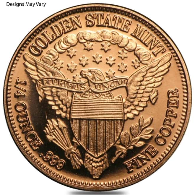 1/4 oz Generic Copper Round .999 Fine