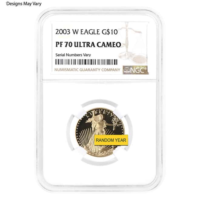 1/4 oz $10 Proof Gold American Eagle NGC/PCGS PF 70 (Random Year)