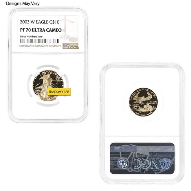 1/4 oz $10 Proof Gold American Eagle NGC/PCGS PF 70 (Random Year)
