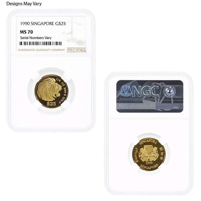 1/4 oz Gold Coin Random Mint .999+ Fine NGC/PCGS MS/PF 70