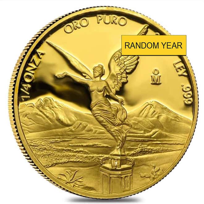 1/4 oz Mexican Onza / Libertad Proof Gold Coin (Random Year)