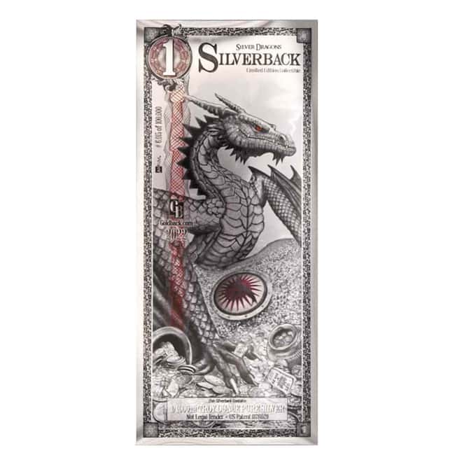 1 Dragon Silverback 1/1000 oz Silver Foil Aurum Note
