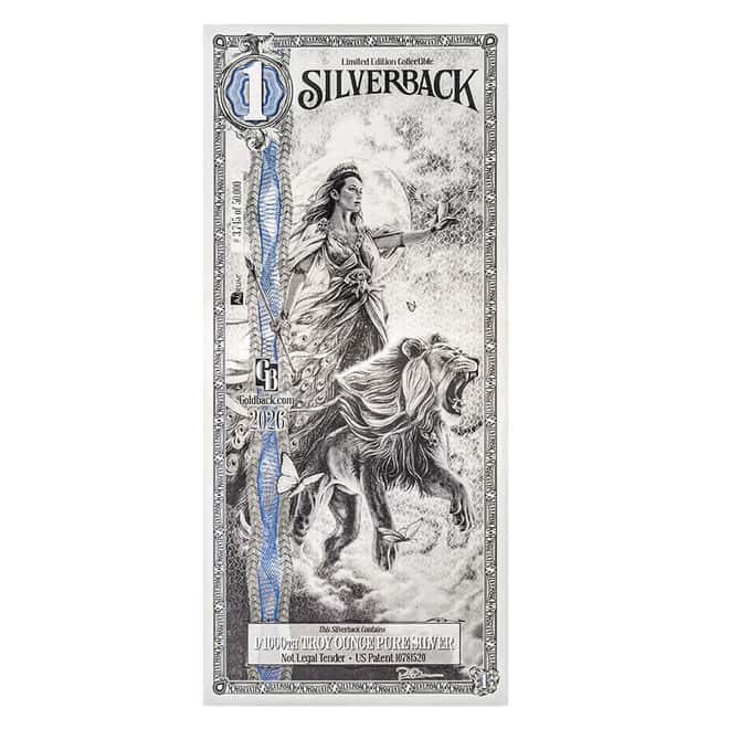 1 Hera Silverback 1/1000 oz Silver Foil Aurum Note PCGS 70 PPQ