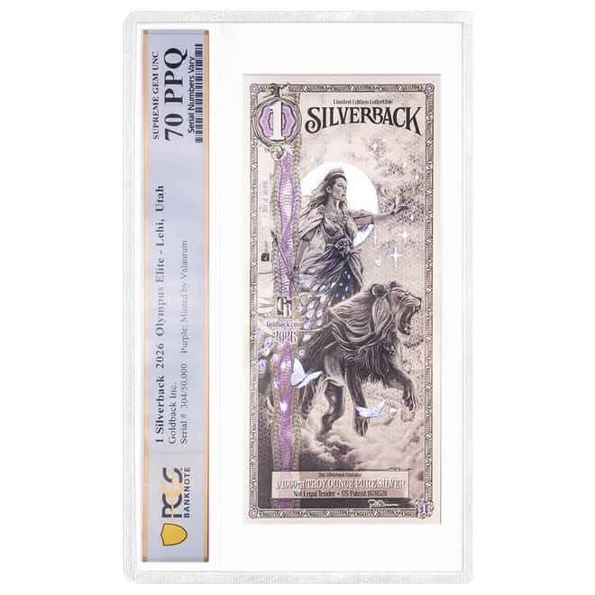 1 Hera Silverback Elite 1/1000 oz Silver Foil Aurum Note PCGS 70 PPQ
