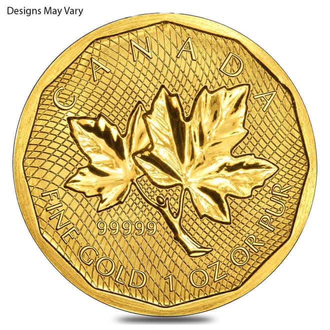 1 oz Canadian Gold Maple Leaf $200 Coin .99999 Fine BU (Random Year/Design)