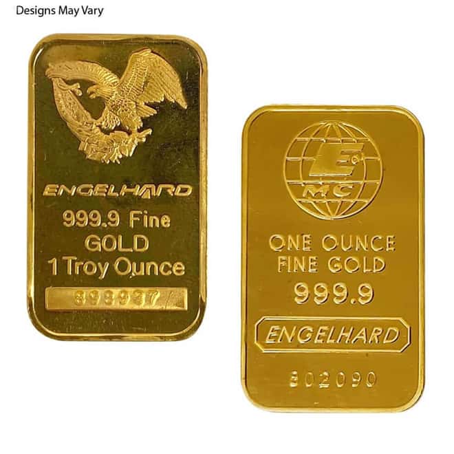 1 oz Engelhard Gold Bar .9999 Fine