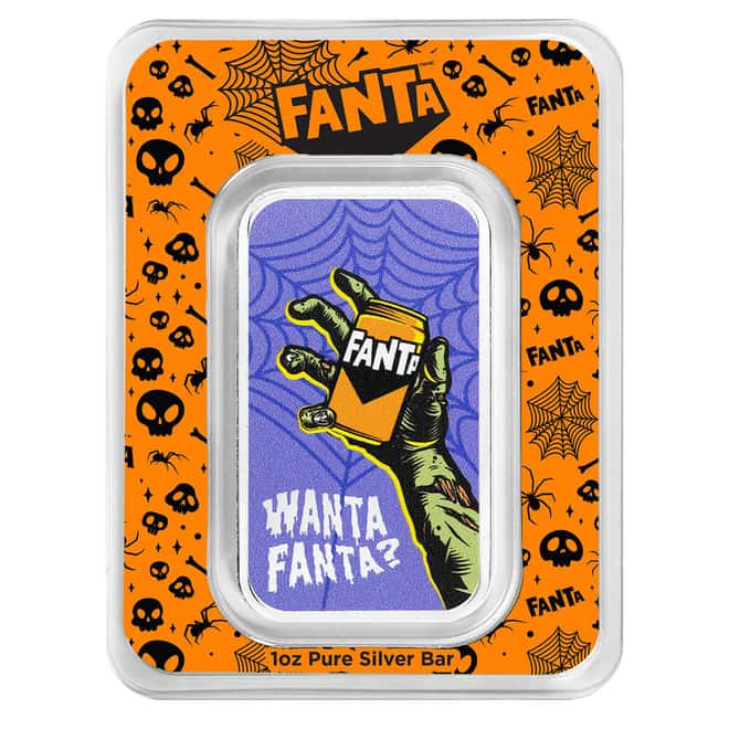 1 oz Fanta® Halloween Colorized Silver Bar .999 Fine (in TEP)