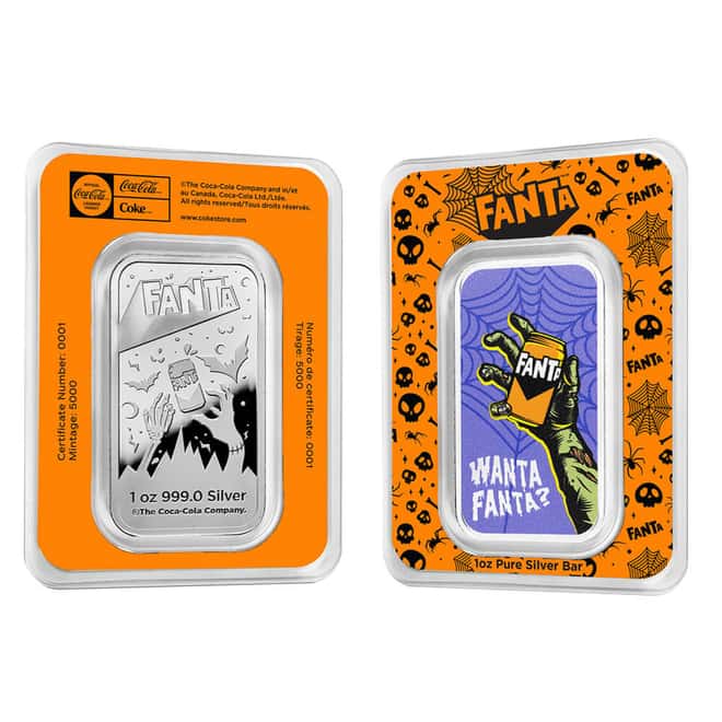1 oz Fanta® Halloween Colorized Silver Bar .999 Fine (in TEP)