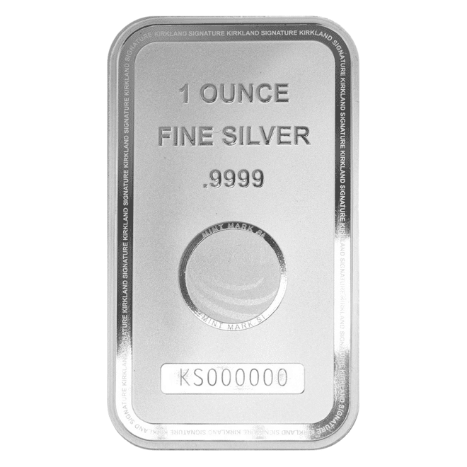 1 oz Costco Kirkland Signature Silver Bar .9999 Fine (in Assay)