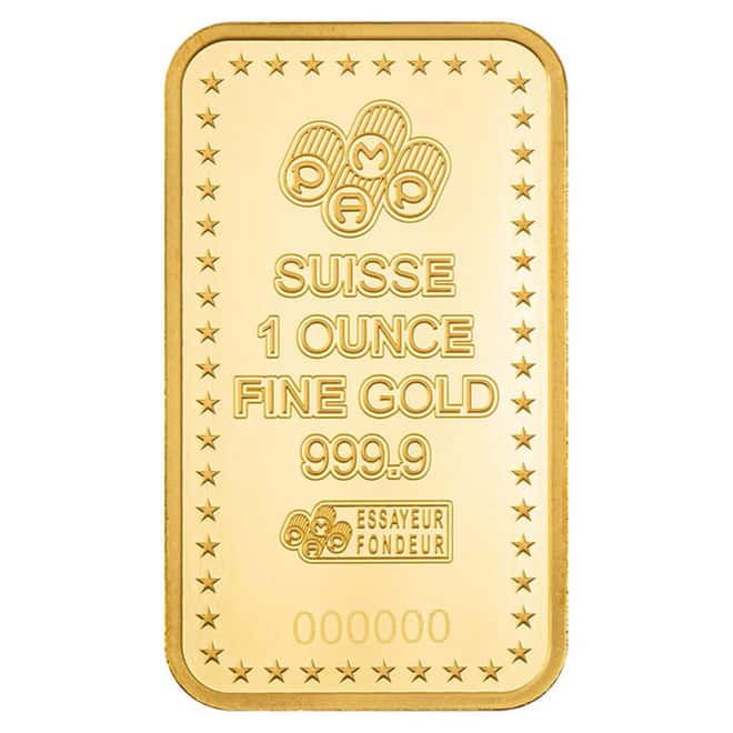 1 oz PAMP Suisse American Icons Buffalo Gold Bar .9999 Fine (in Assay)