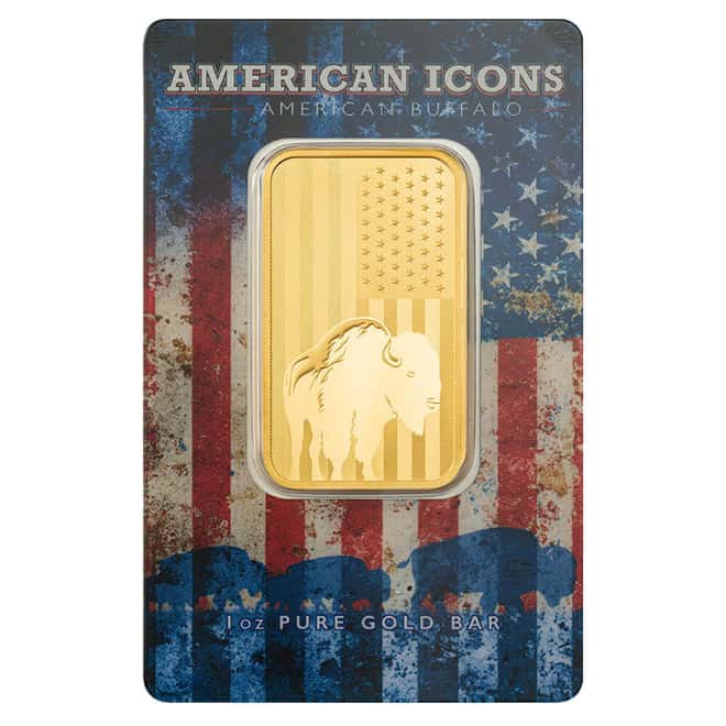1 oz PAMP Suisse American Icons Buffalo Gold Bar .9999 Fine (in Assay)