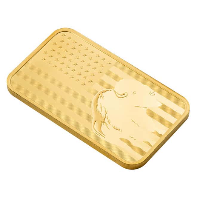 1 oz PAMP Suisse American Icons Buffalo Gold Bar .9999 Fine (in Assay)