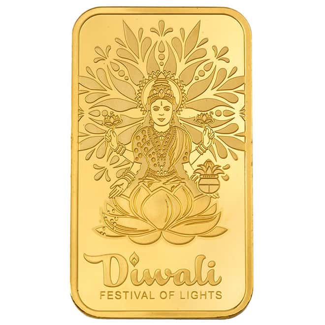 1 oz PAMP Suisse Diwali Lakshmi & Sacred Cow Gold Bar .9999 Fine (in Assay)