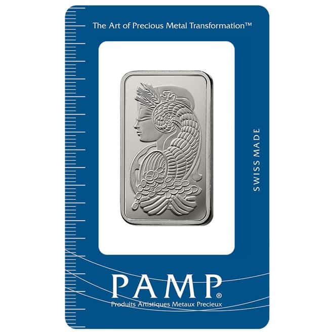 1 oz PAMP Suisse Lady Fortuna Platinum Bar .9995 Fine (in Assay)