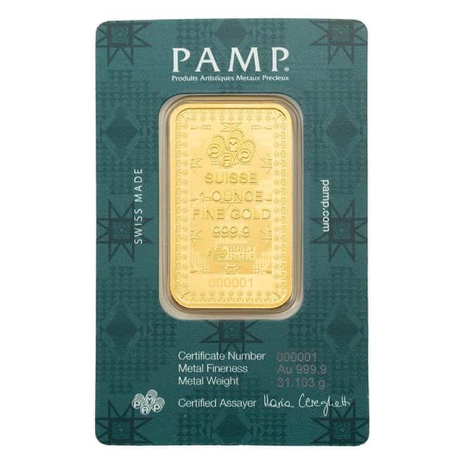 1 oz PAMP Suisse Reflections of Canada Rocky Mountain Cowboy Gold Bar .9999 Fine (in Assay)