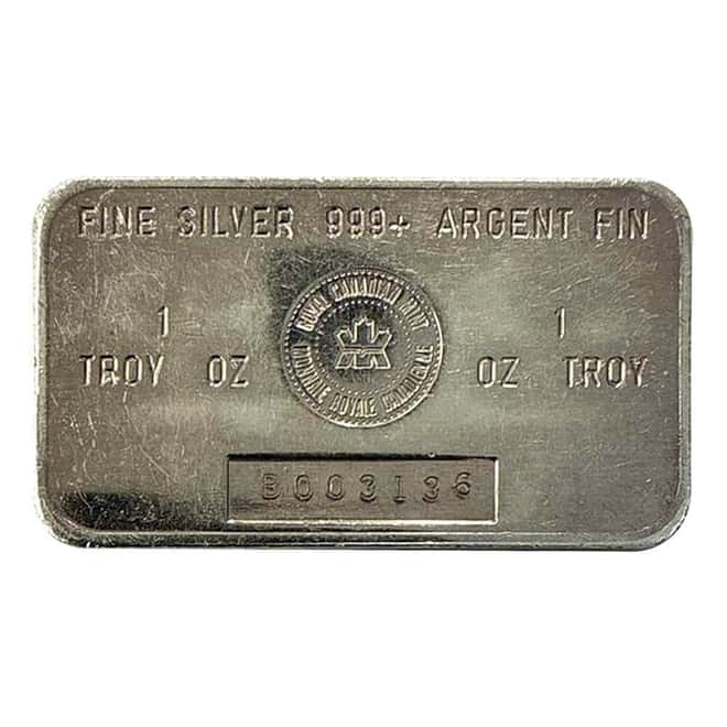 1 oz Royal Canadian Mint (RCM) .999+ Fine Silver Bar