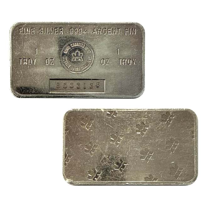 1 oz Royal Canadian Mint (RCM) .999+ Fine Silver Bar