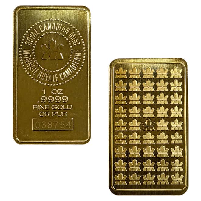 1 oz Vintage Royal Canadian Mint Gold Bar .9999 Fine (Sealed)