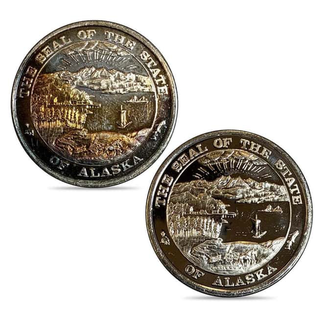 1 oz Seal of the State of Alaska Silver Round .999 Fine (Random Design)