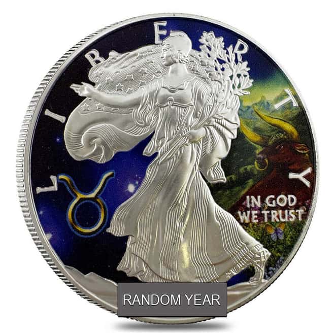 1 oz Silver American Eagle $1 Colorized Coin (Random Year)