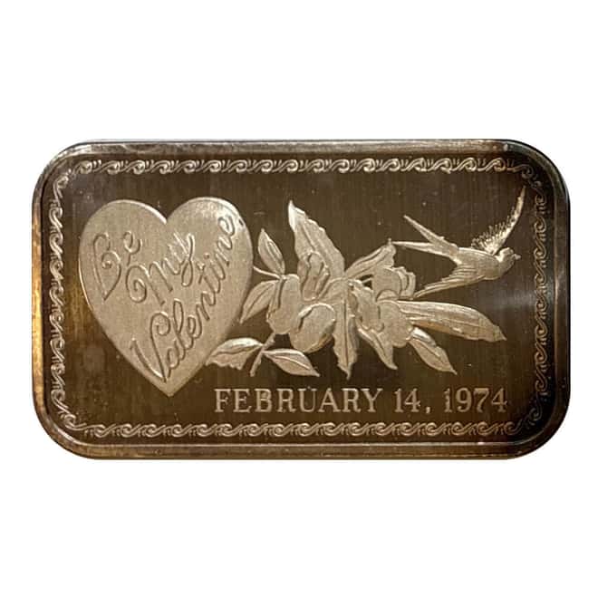 1 oz Vintage Random Design Art Silver Bar .999 Fine