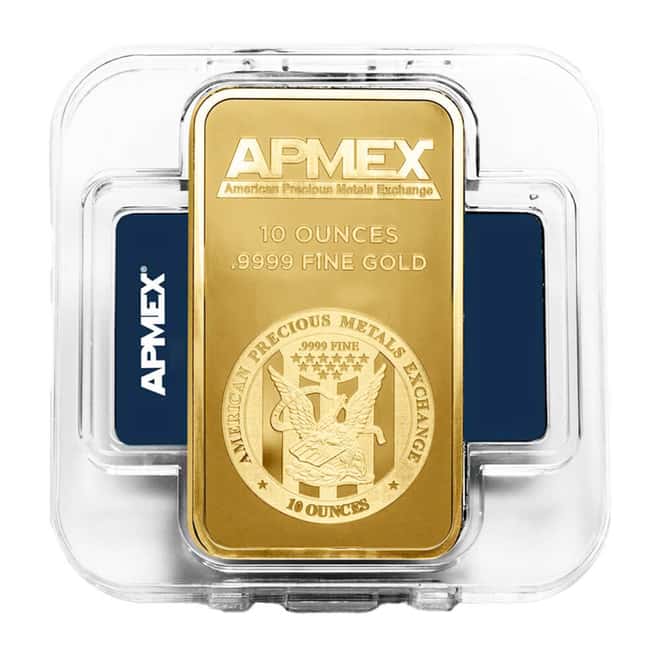10 oz APMEX Gold Bar .9999 Fine (w/Assay)