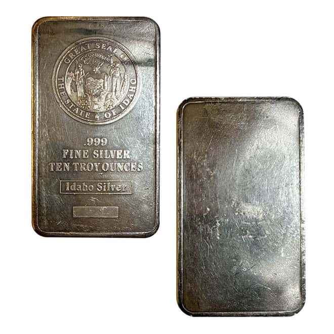 10 oz Great Seal of the State of Idaho Silver Bar .999 Fine