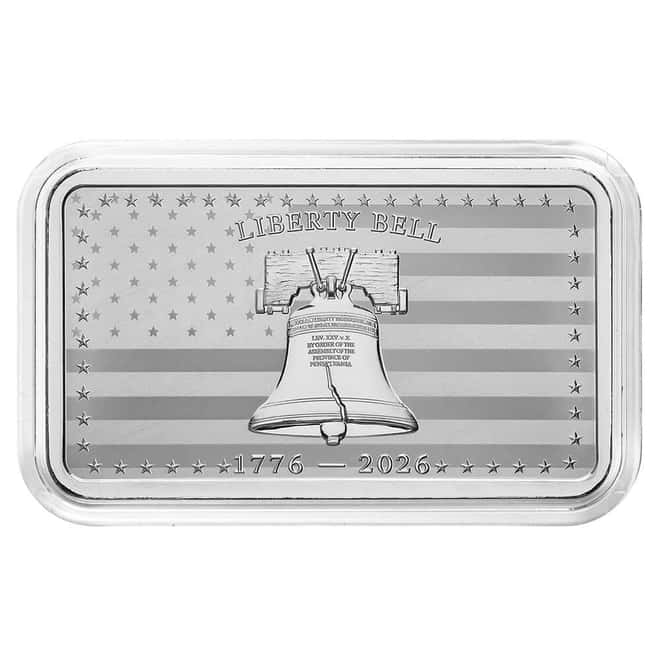 10 oz Liberty Bell 250th Anniversary Silver Bar .999 Fine