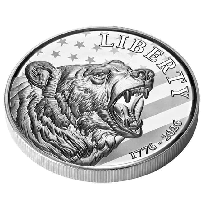 10 oz Sunshine Mint American Bear 250th Anniversary Silver Round .999 Fine