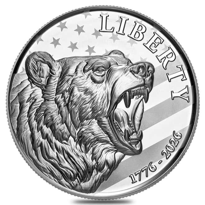 10 oz Sunshine Mint American Bear 250th Anniversary Silver Round .999 Fine
