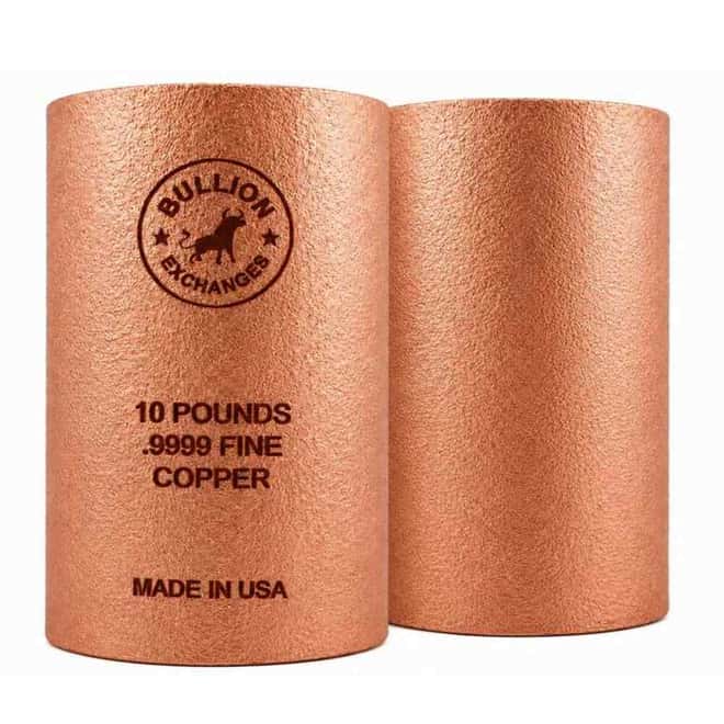 10 Pound Bullion Exchanges Copper Rod Bar .9999 Fine